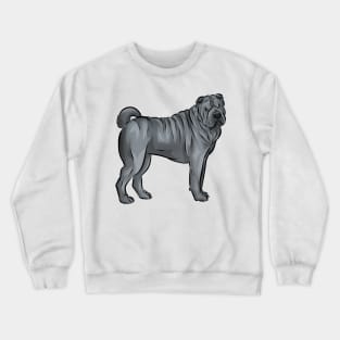 Cute Blue Sharpei Dog Crewneck Sweatshirt